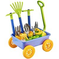 deAO Carretilla y Herramientas de Jardín para Niños y Niñas Juego de Botánica y Jardinería Infantil Conjunto Incluye 10…